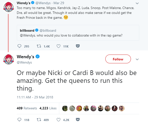 wendys-nicki cardi b tweet