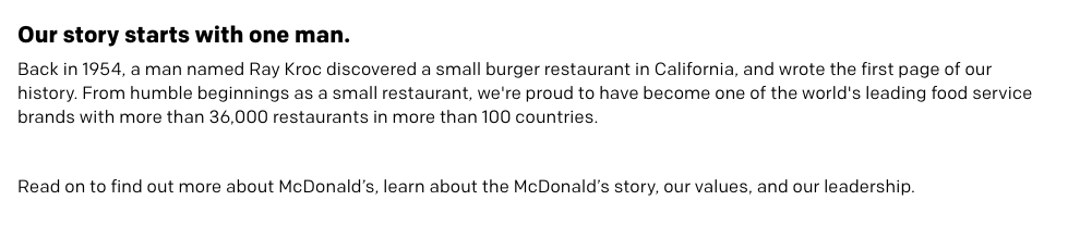 McDonald's company description